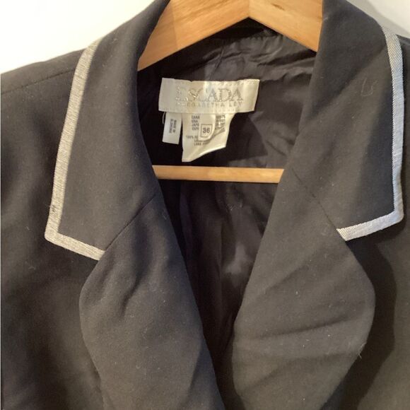 Escada Margaretha Ley Vintage Black Double Breasted Wool Blazer Women’s Size 4 - Picture 7 of 16